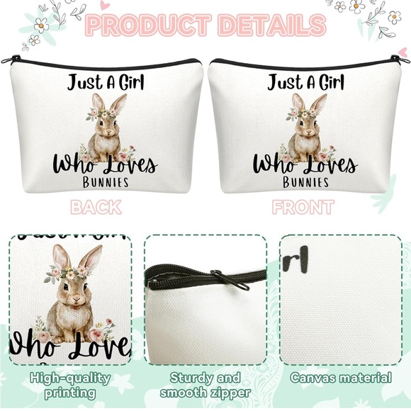 🐰 Bunny Canvas Pouch - Picture 2 of 4